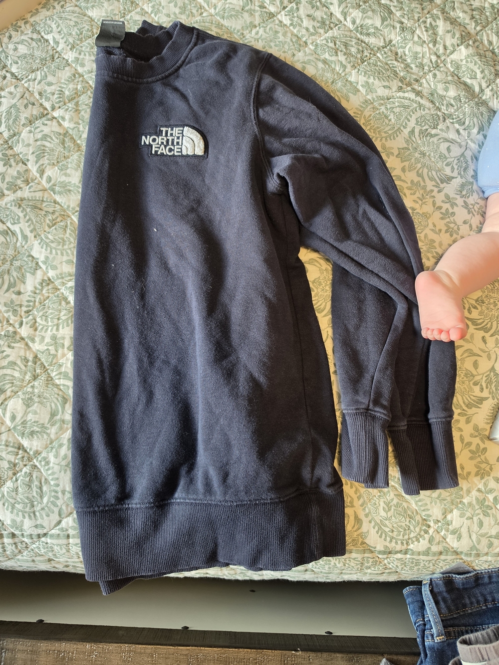 The North Face Womens Navy Crewneck Sweatshirt with Logo
